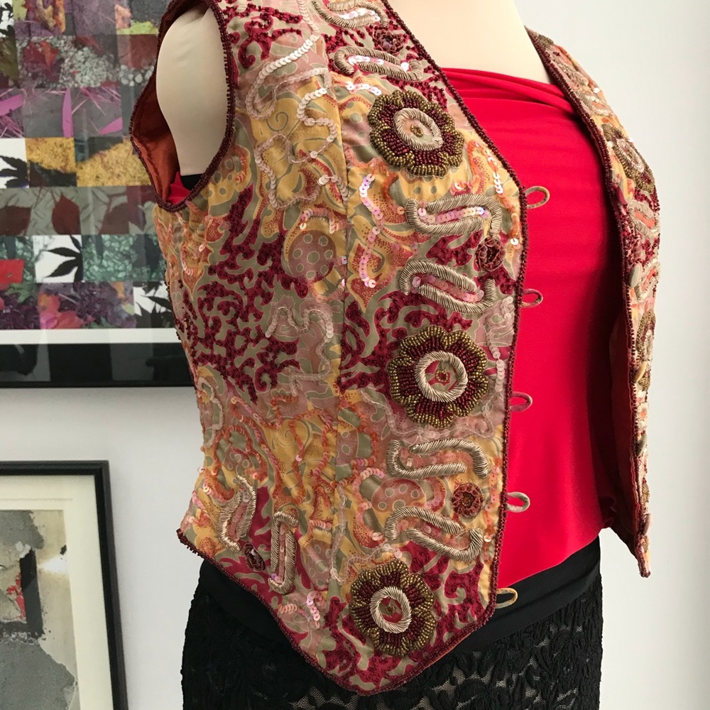 Classy fancy embroidered embellished vest